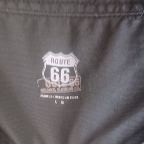 Route 66 Army Green Short Sleeve Button down Collared Shirt w/Pockets Large - Picture 2 of 4